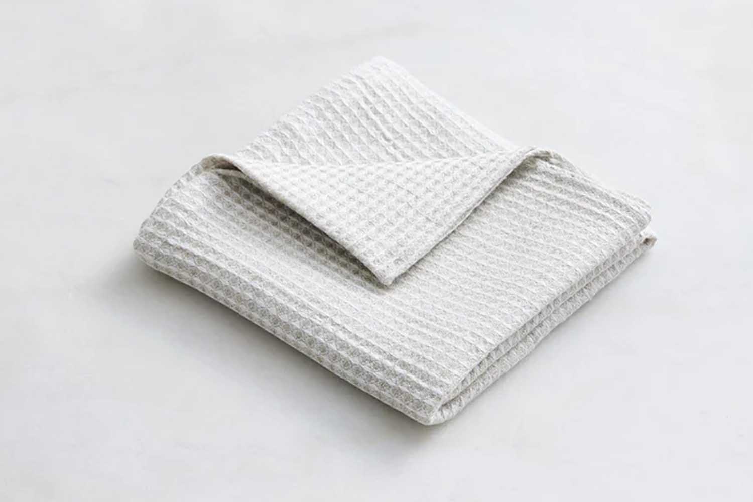 Bed Threads Oatmeal 100% French Flax Linen Waffle Hand and Face Towel
