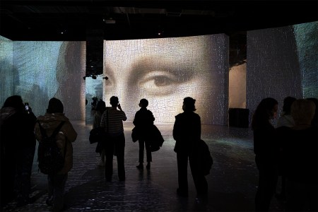 An exhibit from Ouchhh Studio at X Media Art Museum in Turkey that used AI algorithms to remix the works of Leonardo da Vinci.