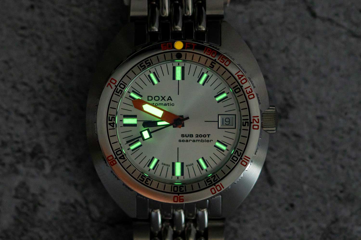 Super LumiNova on a Doxa diver