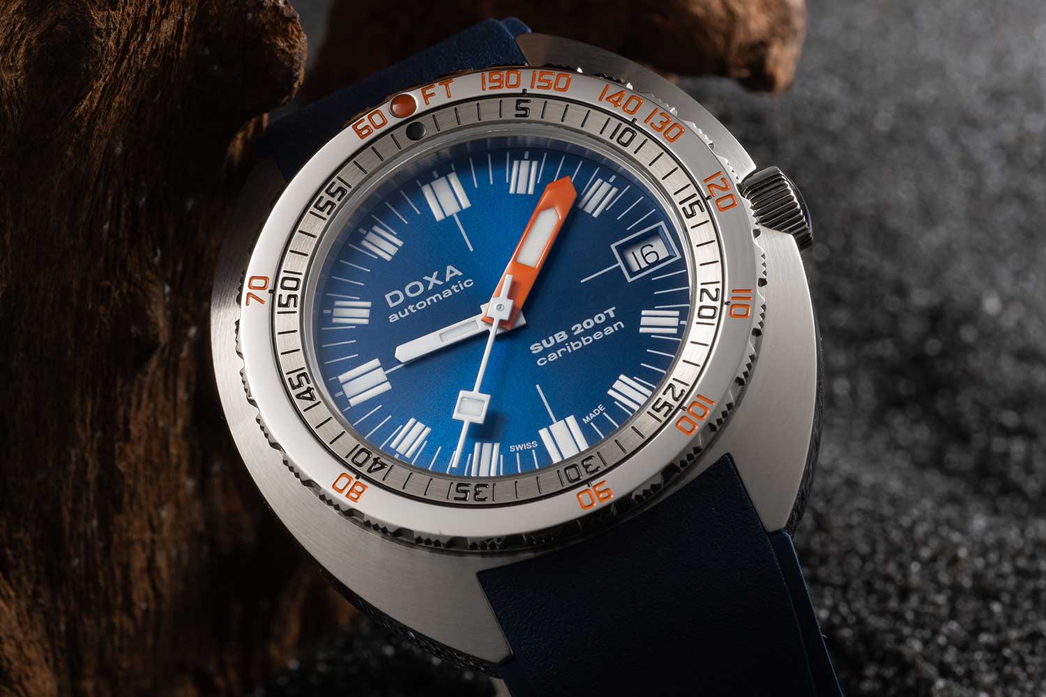 The Sub 200T dive watch from Doxa in Caribbean blue