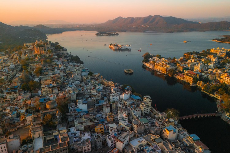 Aerial view of Udaipur