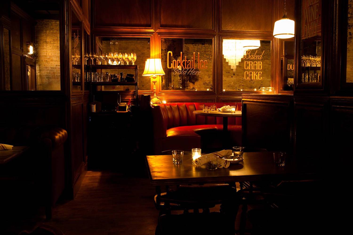 Bavette's dimly lit, speakeasy ambience makes it ideal for a date night