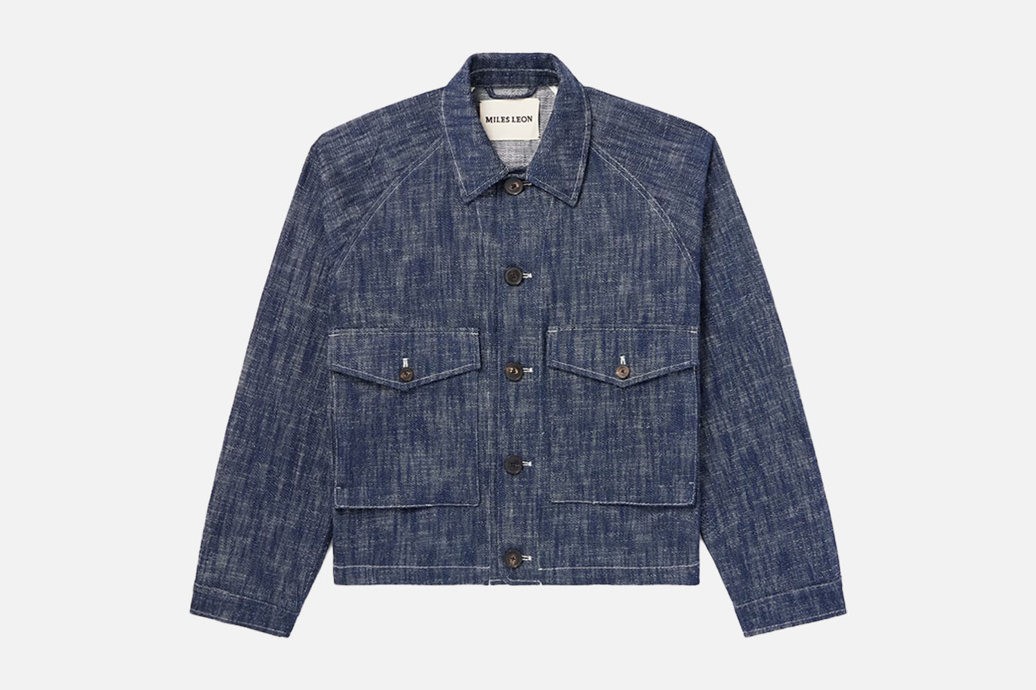 Miles Leon Dahlia Slim-Fit Cropped Denim Jacket