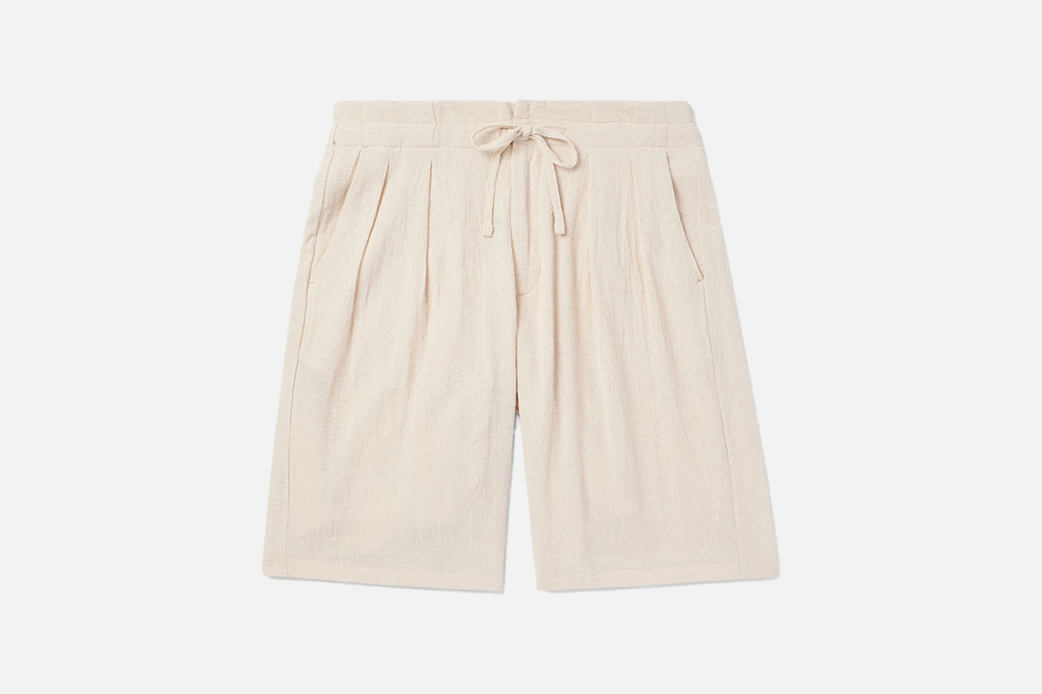 Monitaly Straight-Leg Pleated Cotton Shorts