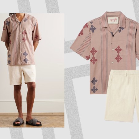 Pink and cream: one of five color combos men should seek out for their summer 'fits