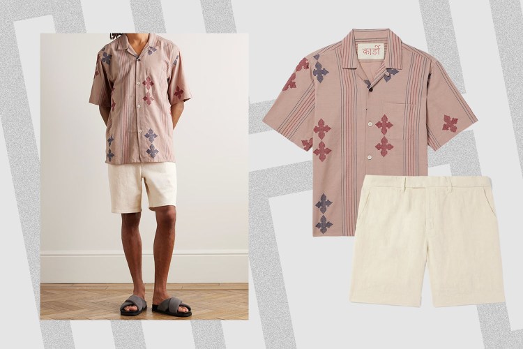 Pink and cream: one of five color combos men should seek out for their summer 'fits