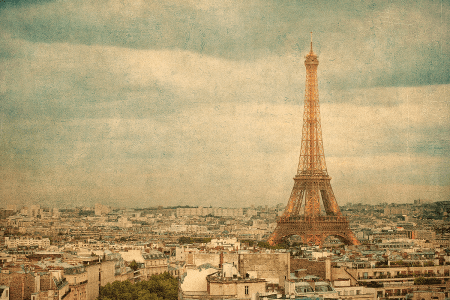vintage postcard of paris