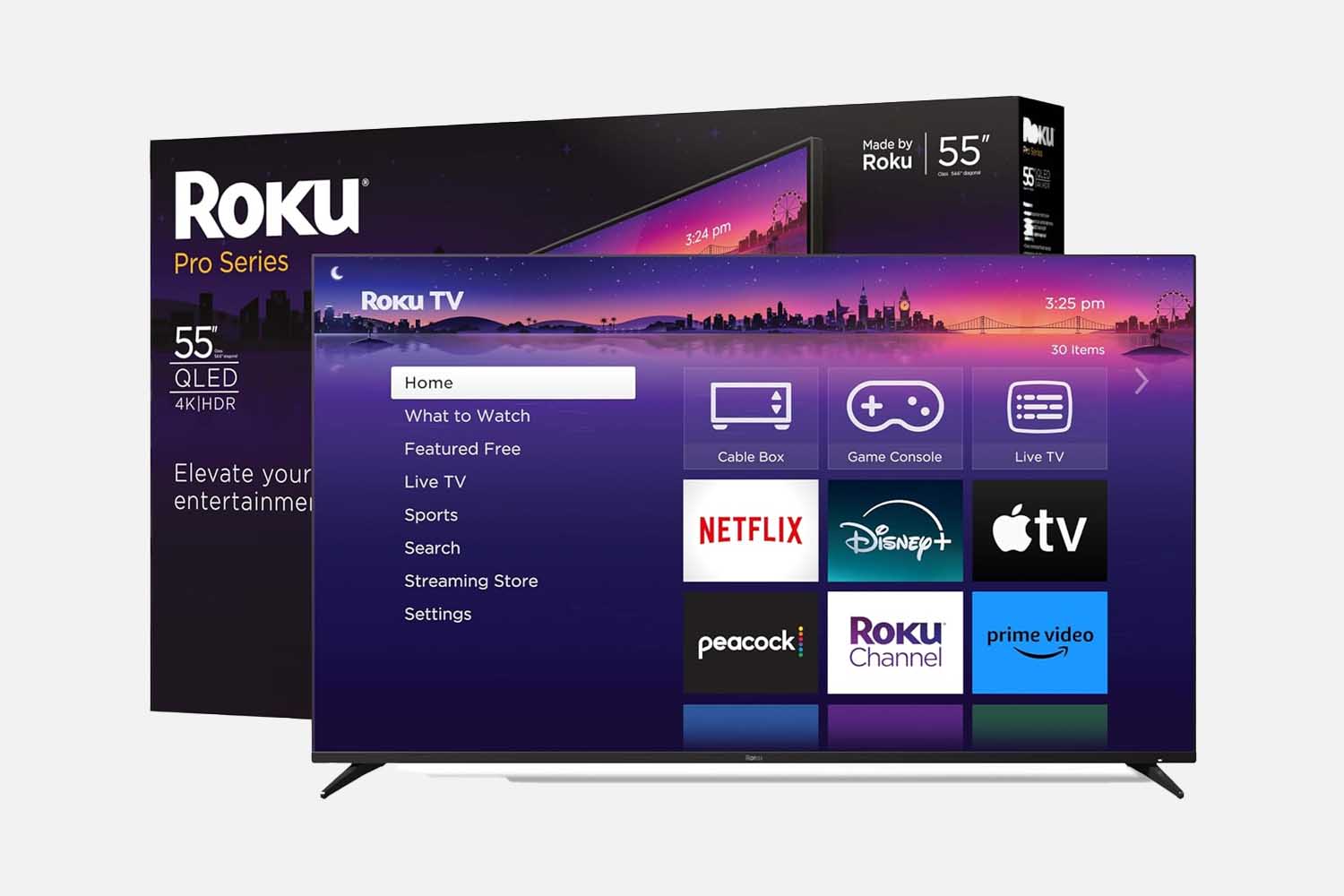Roku Smart TV 55-Inch Pro Series 4K QLED With Backlit Voice Remote Pro