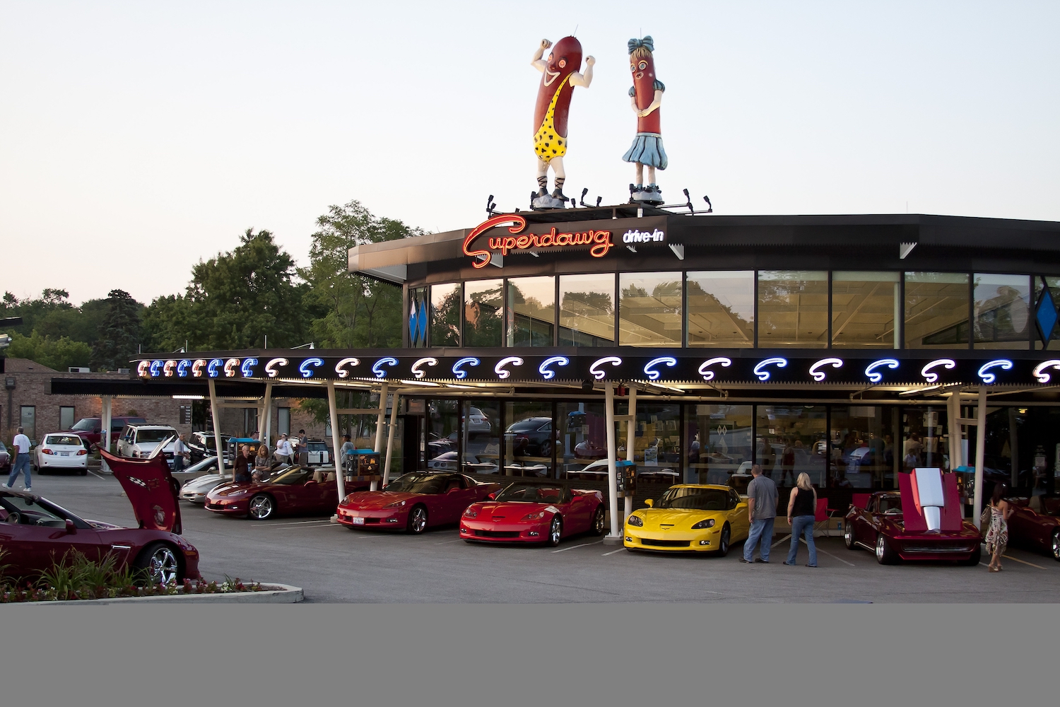 Superdawg hot dogs are served under the watchful eyes of Flaurie and Maurie