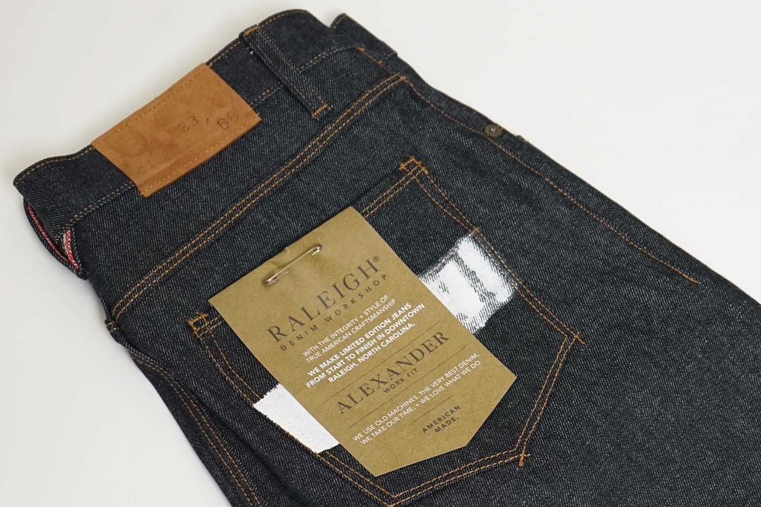 A pair of American-made jeans from Raleigh Denim Workshop