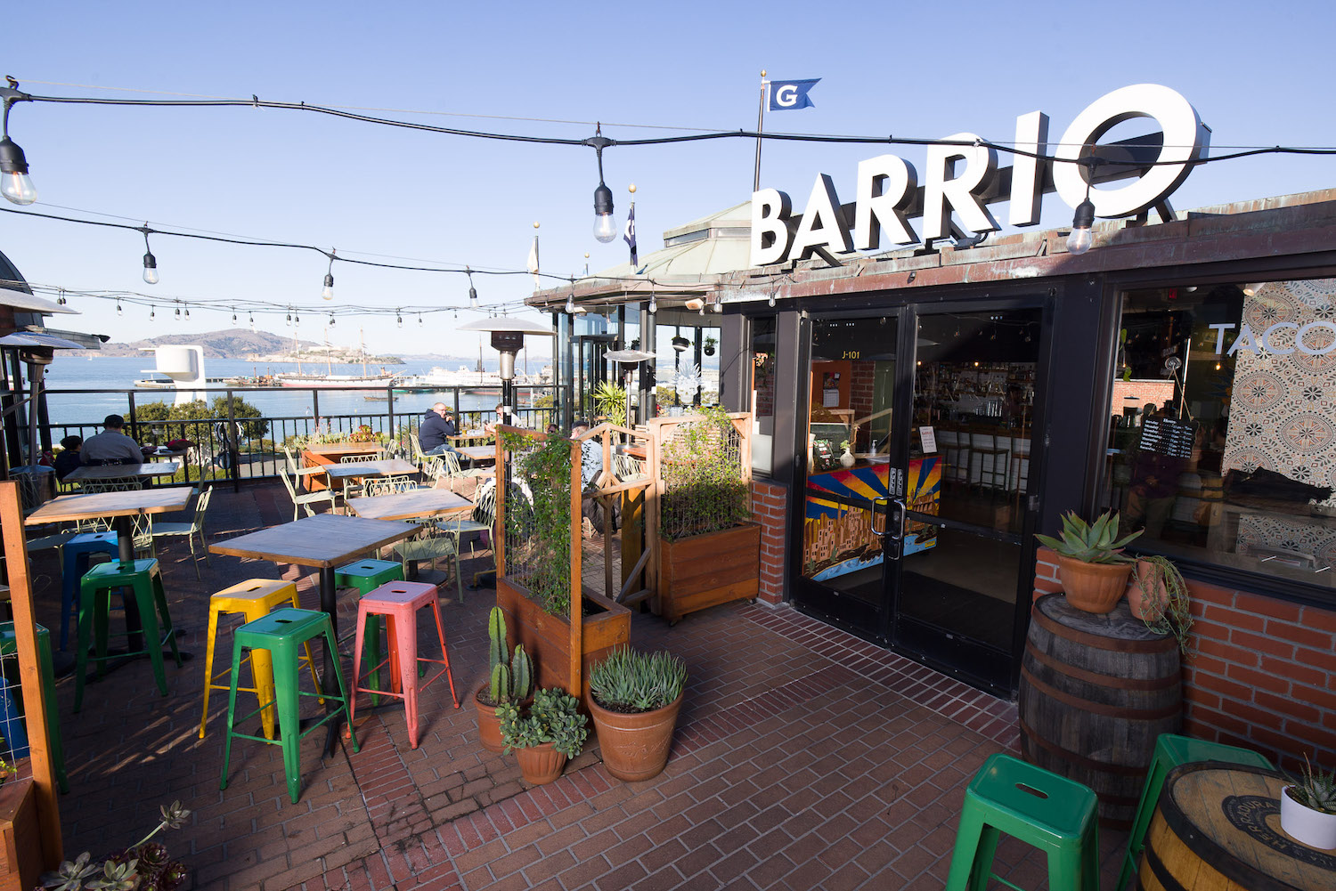 Barrio's location on Fisherman’s Wharf features sweeping Bay views and breezy patio seating