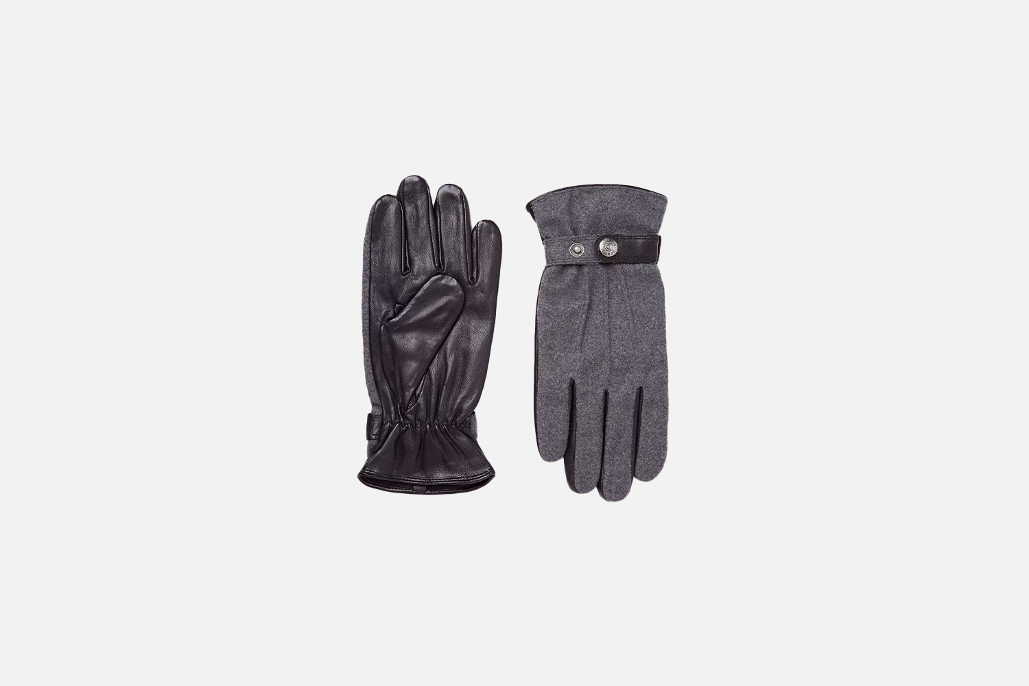 Dents Guildford Mélange Flannel and Leather Gloves