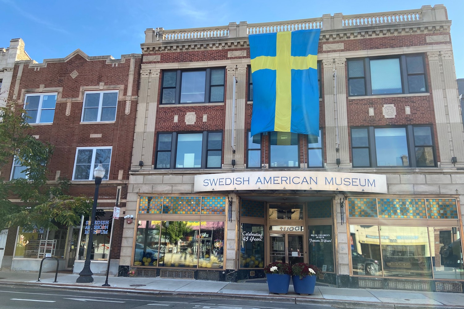 The exterior front face of Clark St's Swedish American Museum