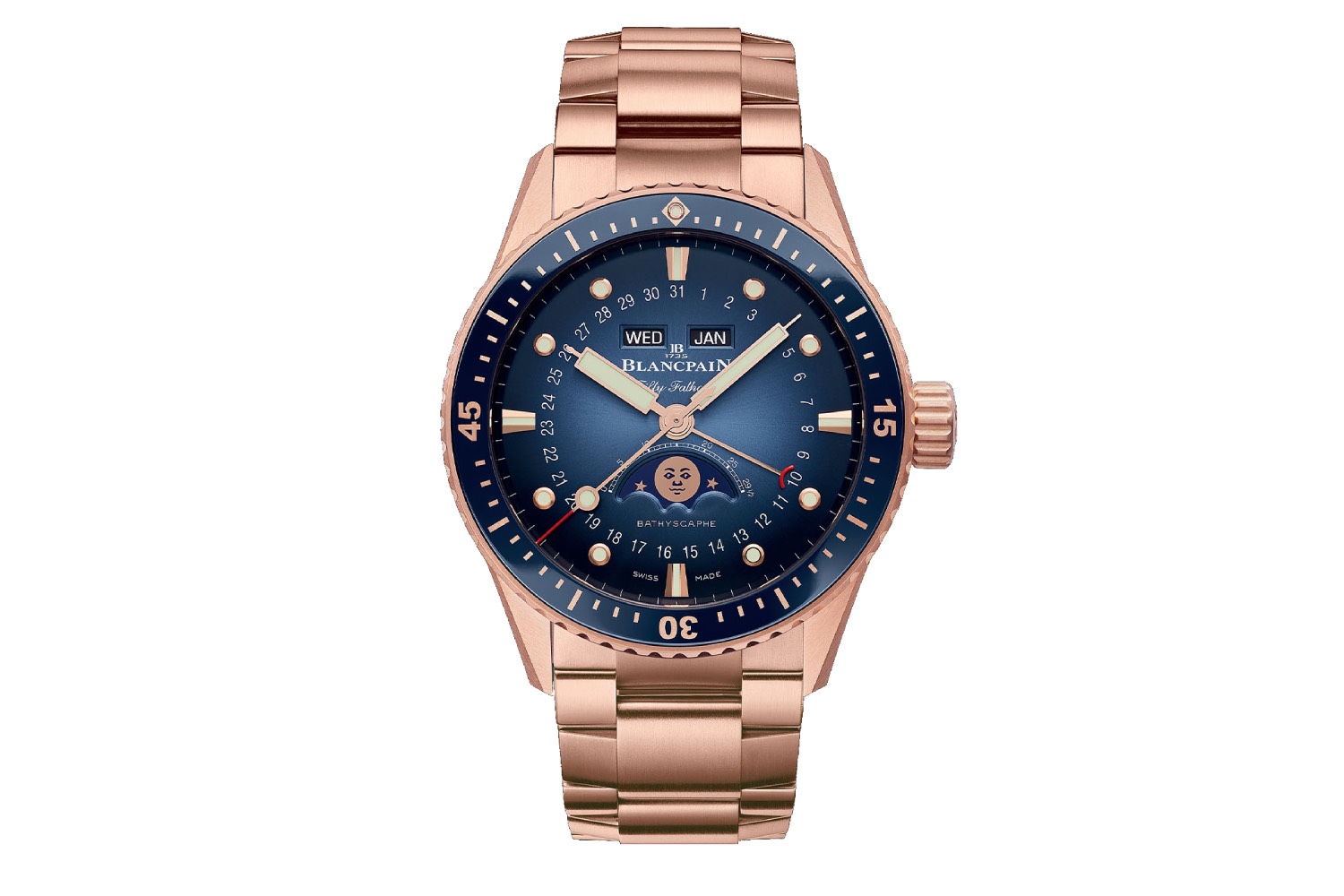 Blancpain Fifty Fathoms Bathyscaphe Quantième Complet Full Gold