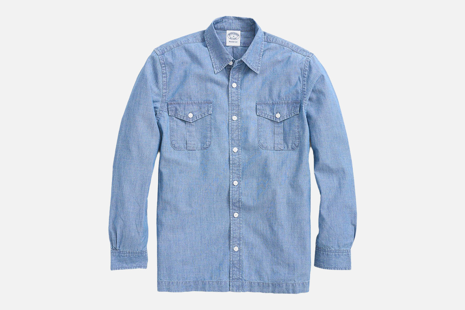 Brooks Brothers Relaxed Cotton Chambray Military Shirt