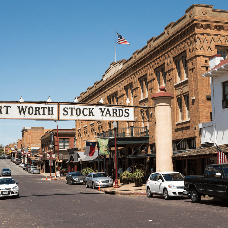 A former livestock market Fort Worth Stockyards is listed on the National Register of Historic Places.