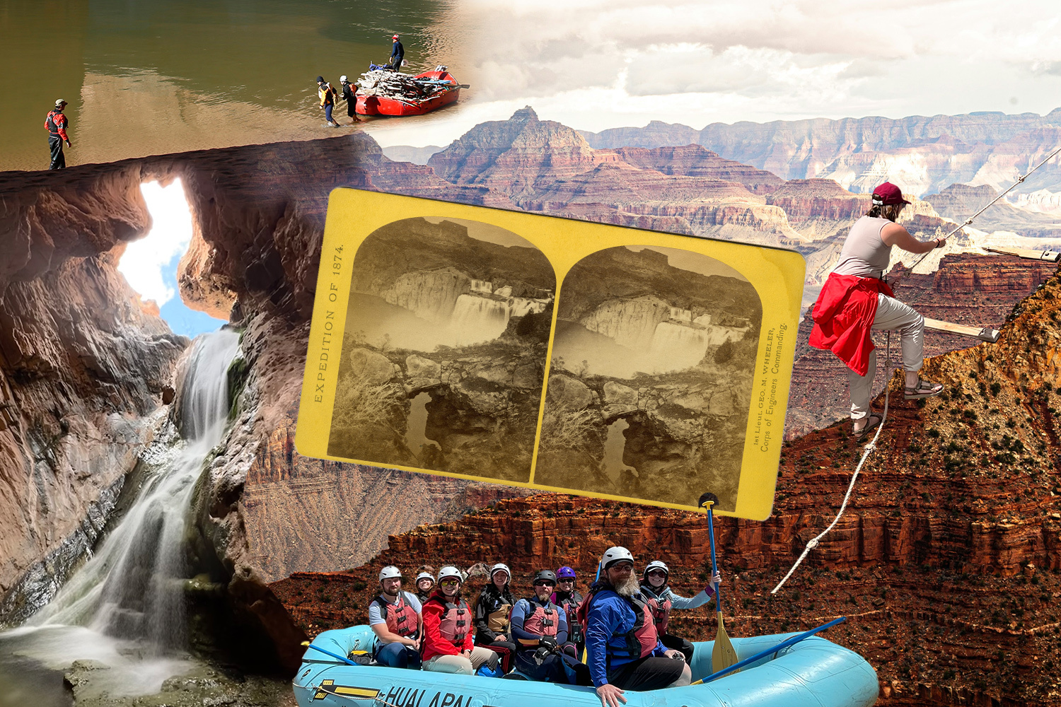 a collage of the grand canyon and activities you can do there