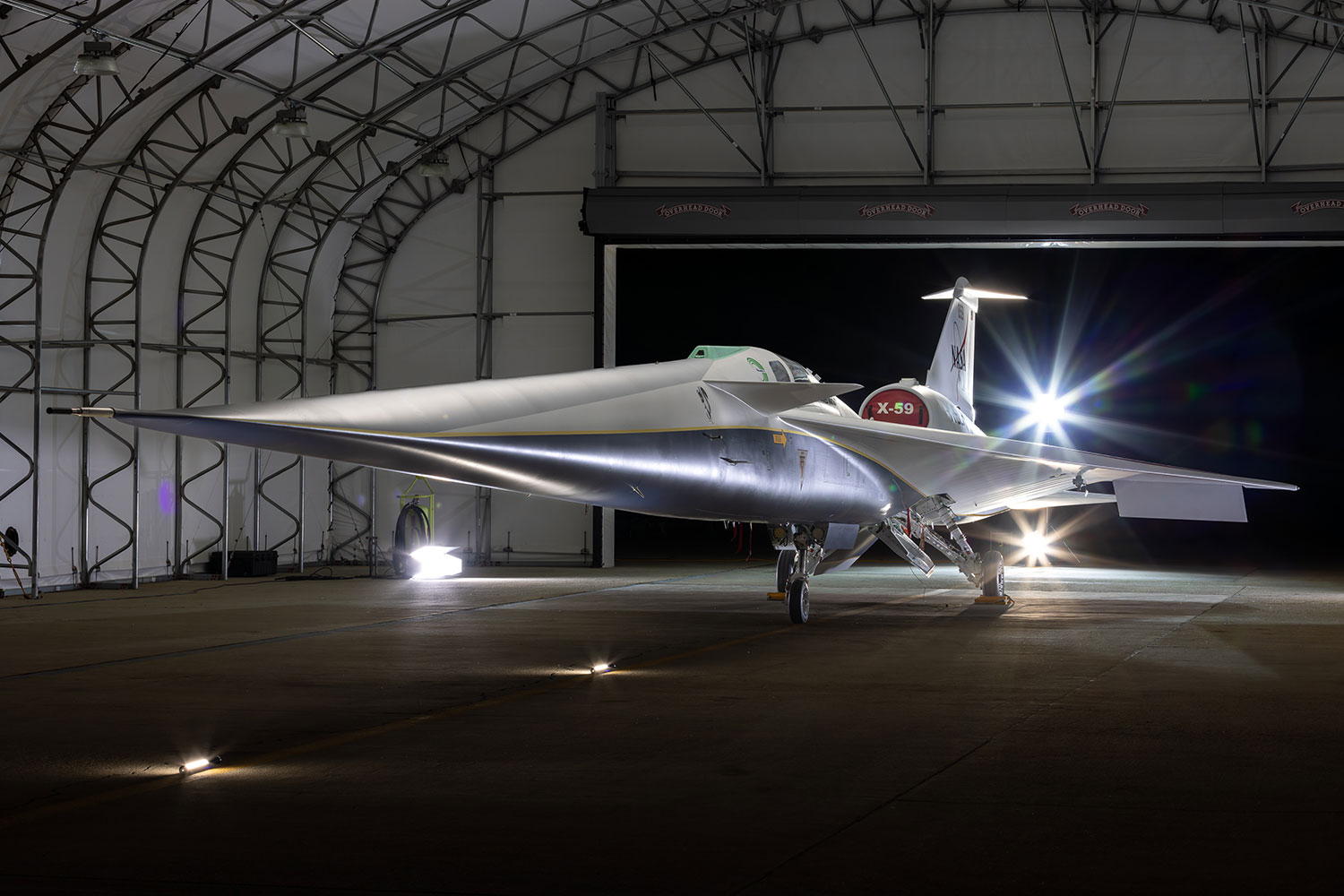 The experimental X-59 aircraft designed by Lockheed Martin for the NASA Quesst Mission