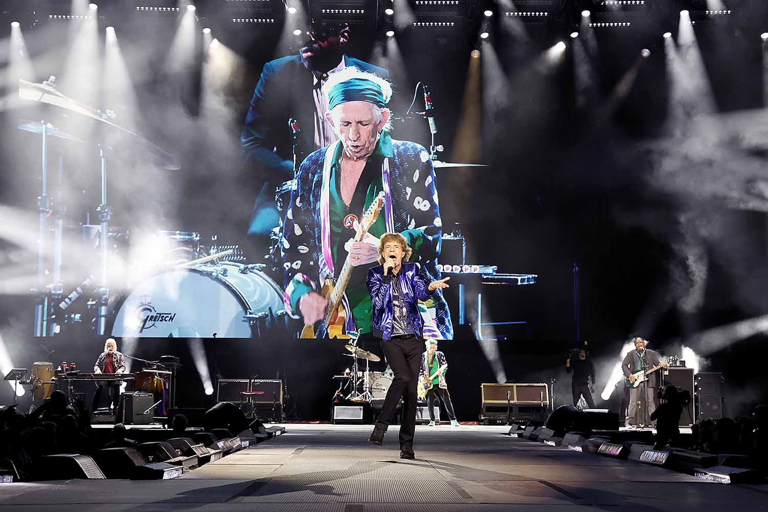 Mick Jagger of The Rolling Stones performs during the final night of the Hackney Diamonds '24 Tour at Thunder Ridge Nature Arena on July 21, 2024 in Ridgedale, Missouri.