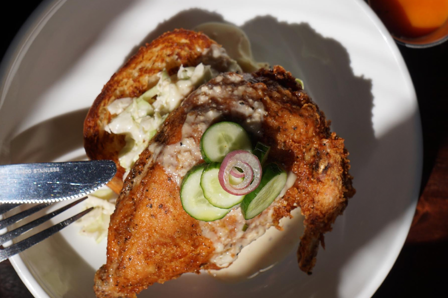 Fried chicken at the Beal House