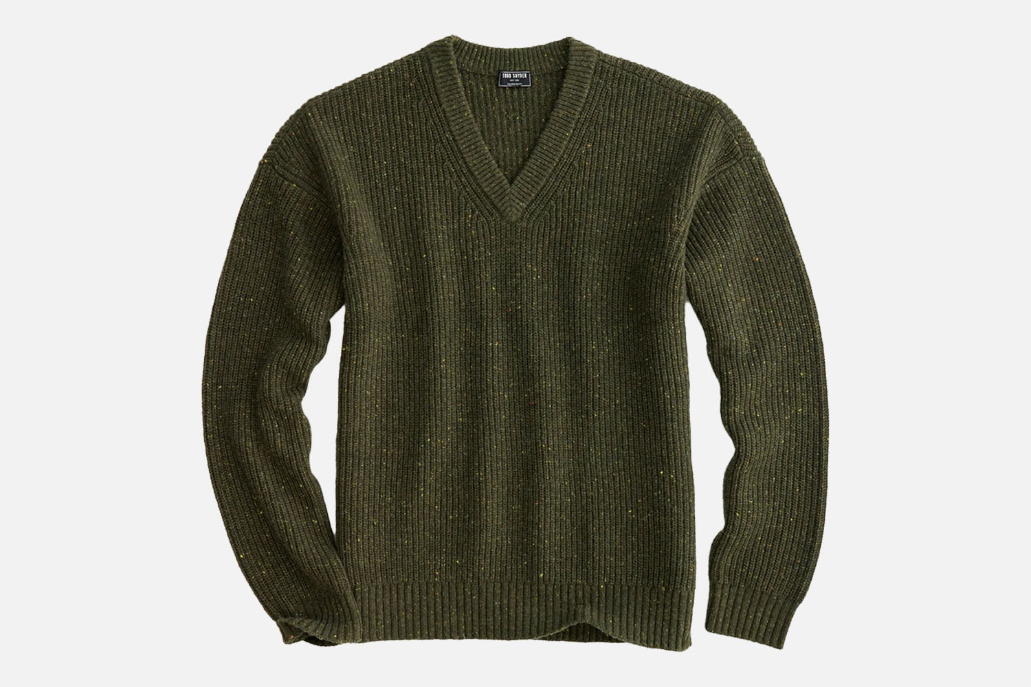 Todd Snyder Ribbed Donegal V-Neck Sweater