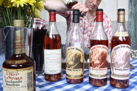 Five bottles of Van Winkle bourbon at the 2013 Big Apple BBQ