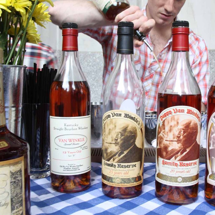 Five bottles of Van Winkle bourbon at the 2013 Big Apple BBQ