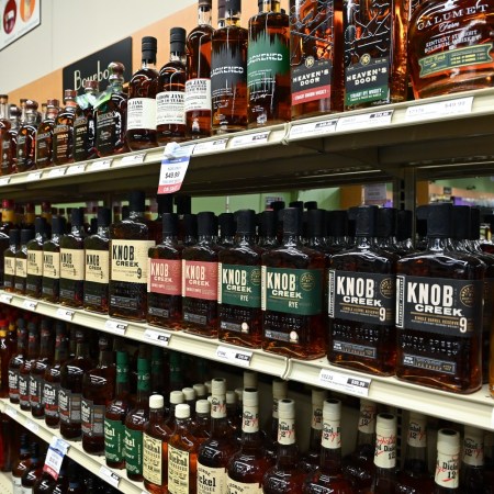 Bourbon on shelves in Virginia