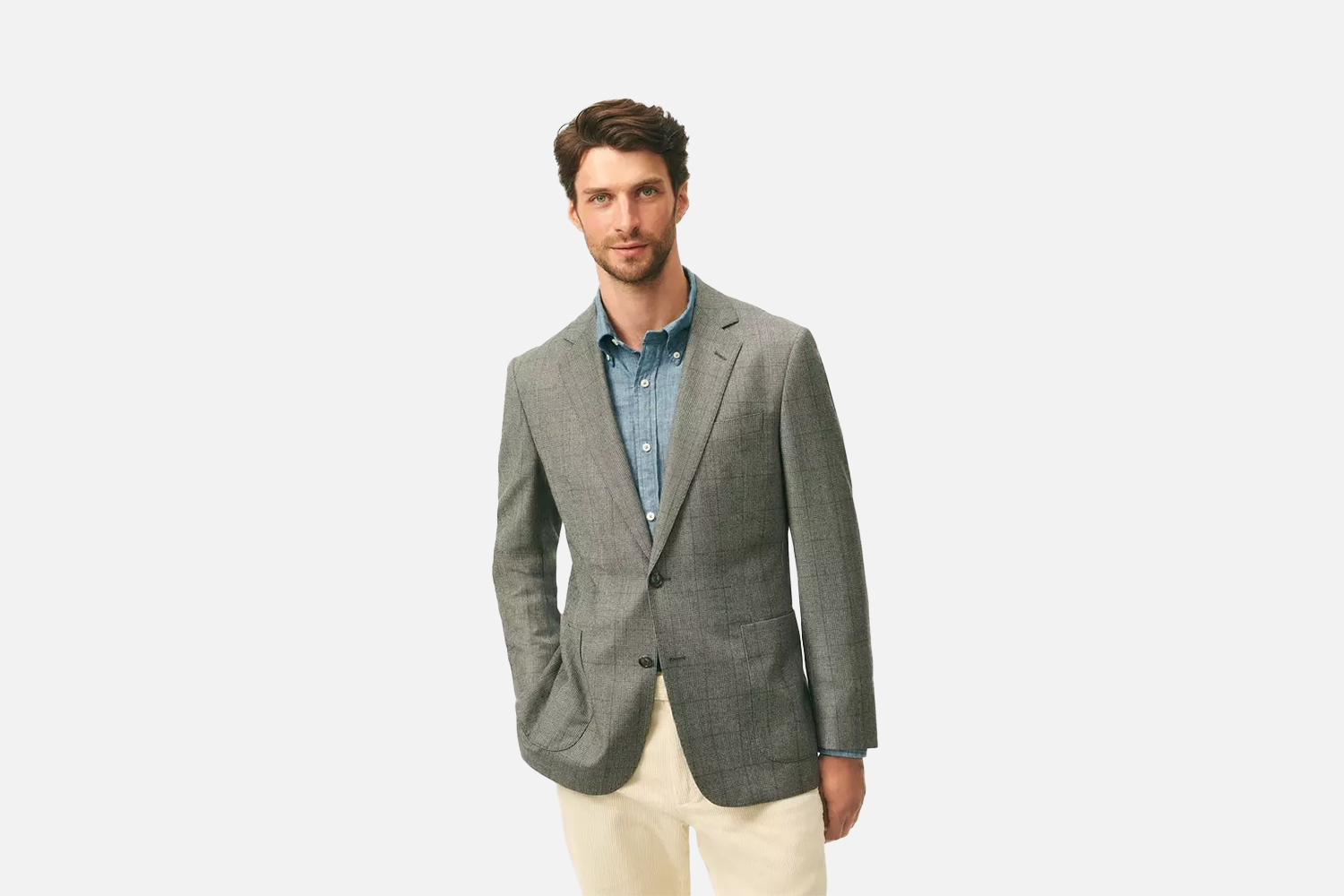 Brooks Brothers Classic Fit Overcheck Sport Coat in Flannel Merino Wool