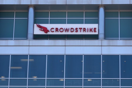 Crowdstrike logo on building