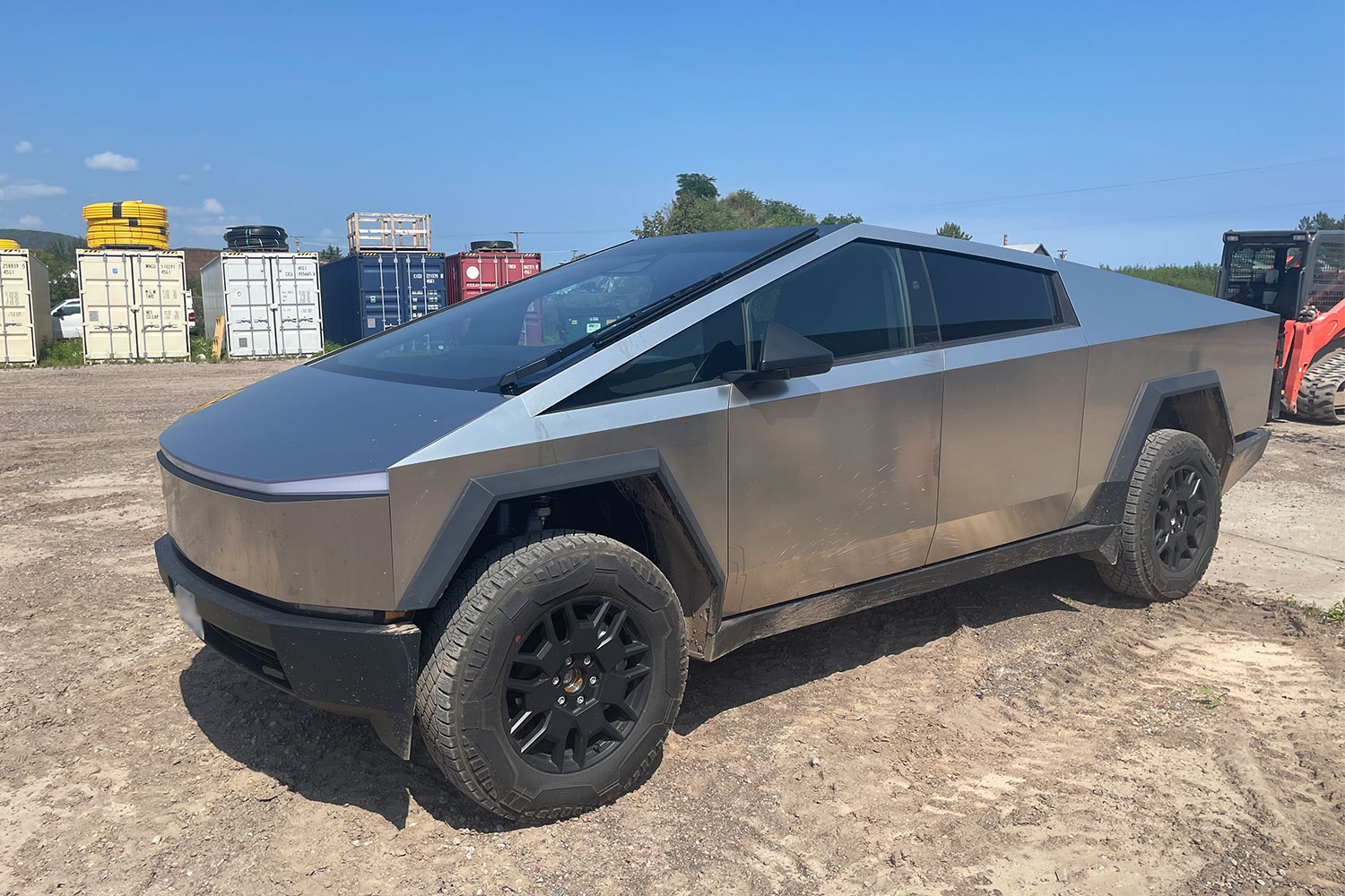 A Tesla Cybertruck owned by a Minnesota man who says that almost all the interactions he's had with people about the EV have been "really positive"