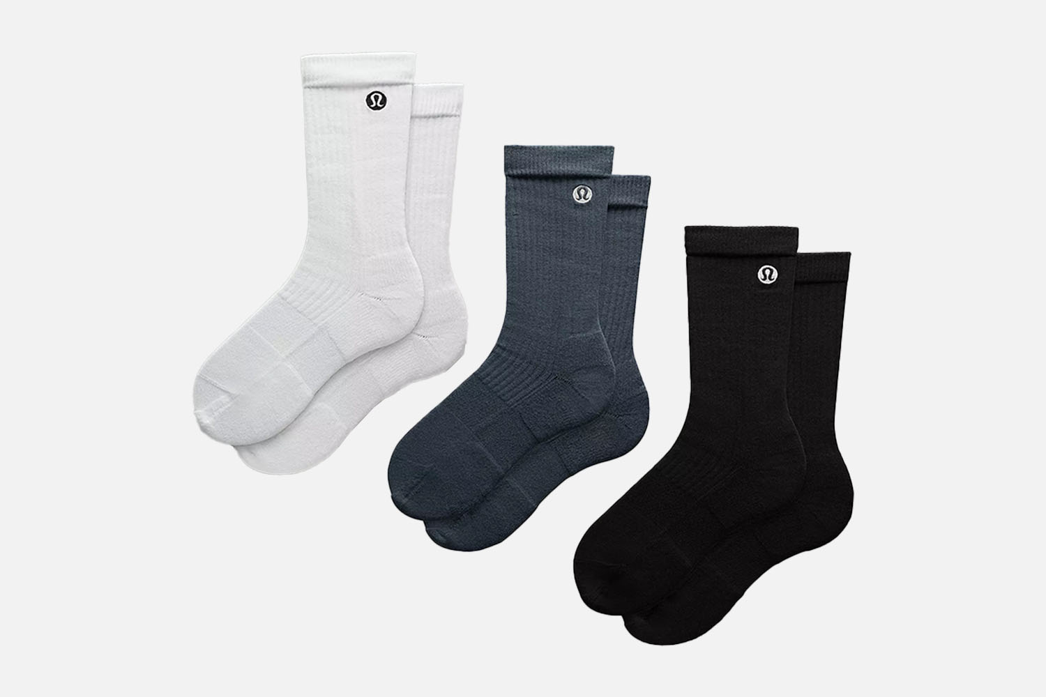 Lululemon Daily Stride Ribbed Comfort Crew Socks (3-Pack)