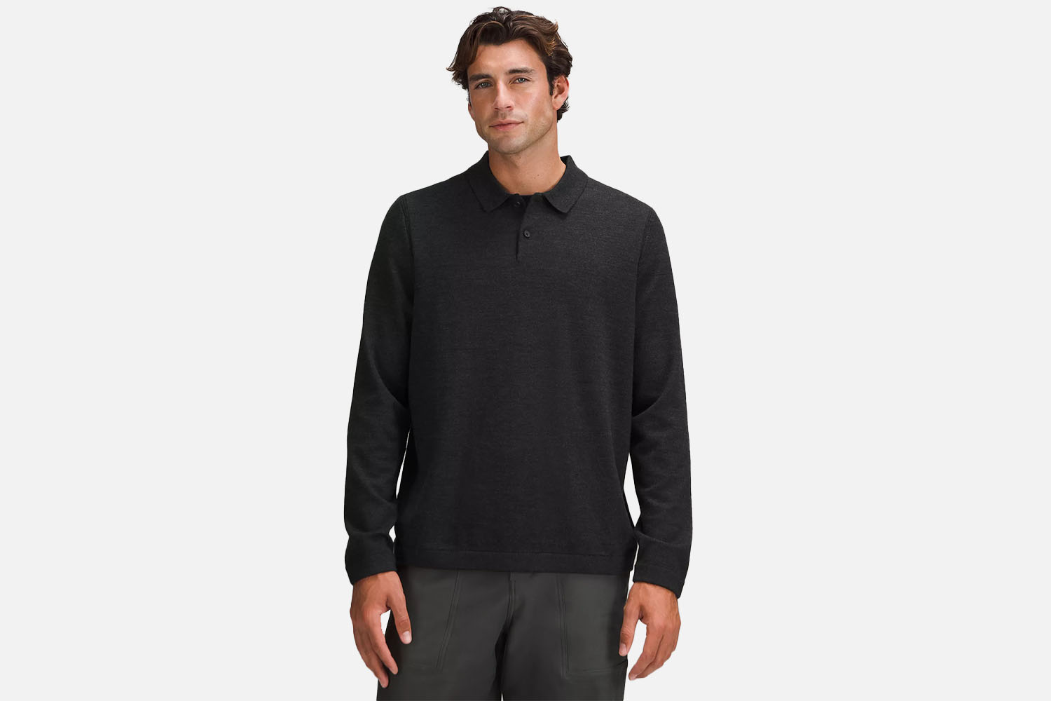 Lululemon New Venture Long-Sleeve Knit Polo Shirt