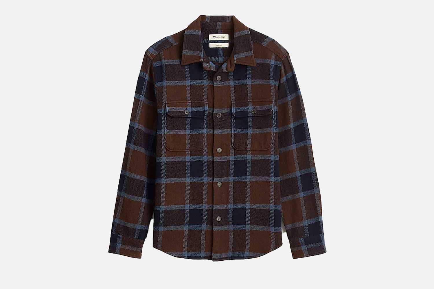 Madewell Easy Shirt-Jacket in Broken Plaid Twill