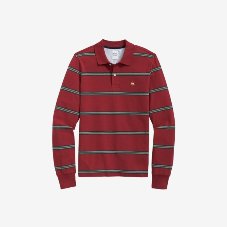 Golden Fleece® Multi Striped Long Sleeve Polo in Supima Cotton