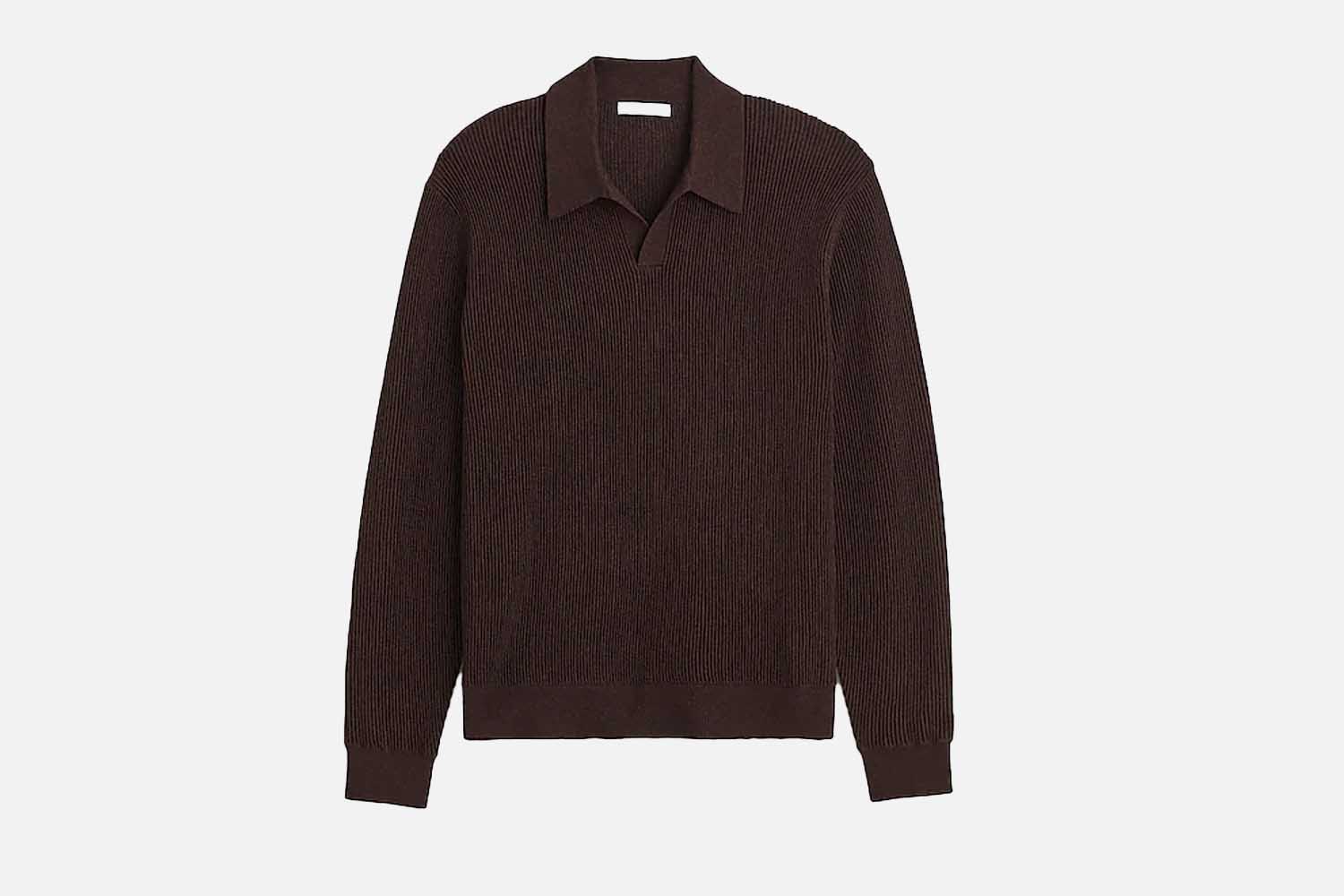 Madewell Johnny-Collar Sweater Polo Shirt in Merino Wool