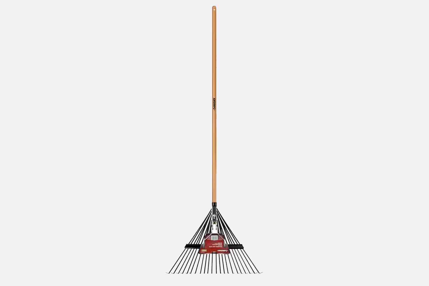 Husky 53 in. Long Wood Handle 22 in. Steel Leaf Rake