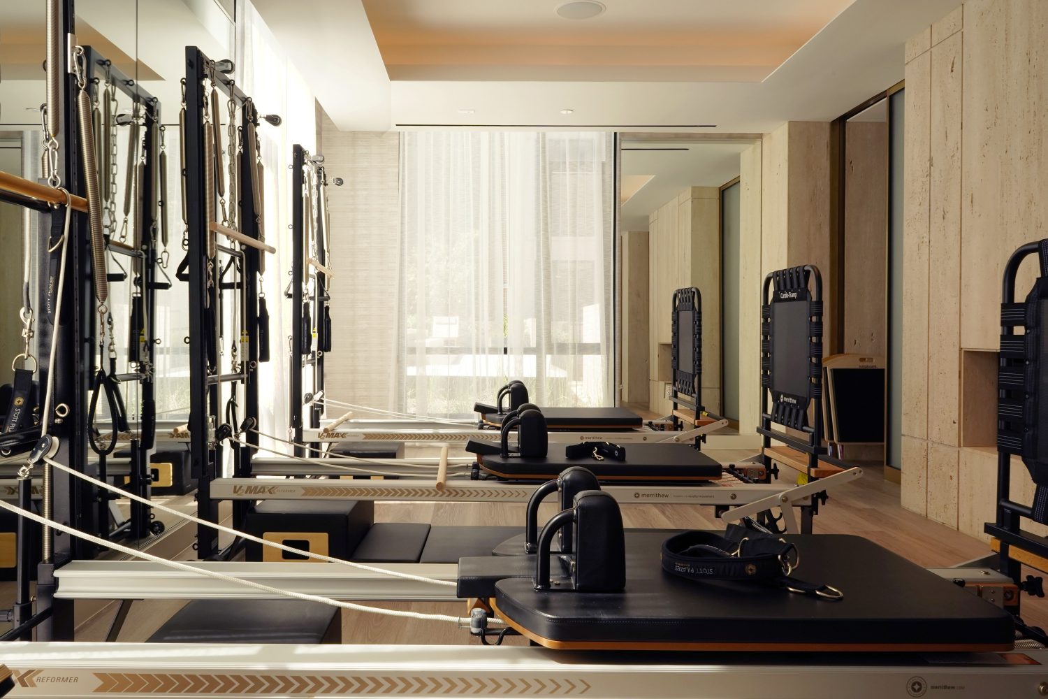 Pilates reformer machines at Canyon Ranch