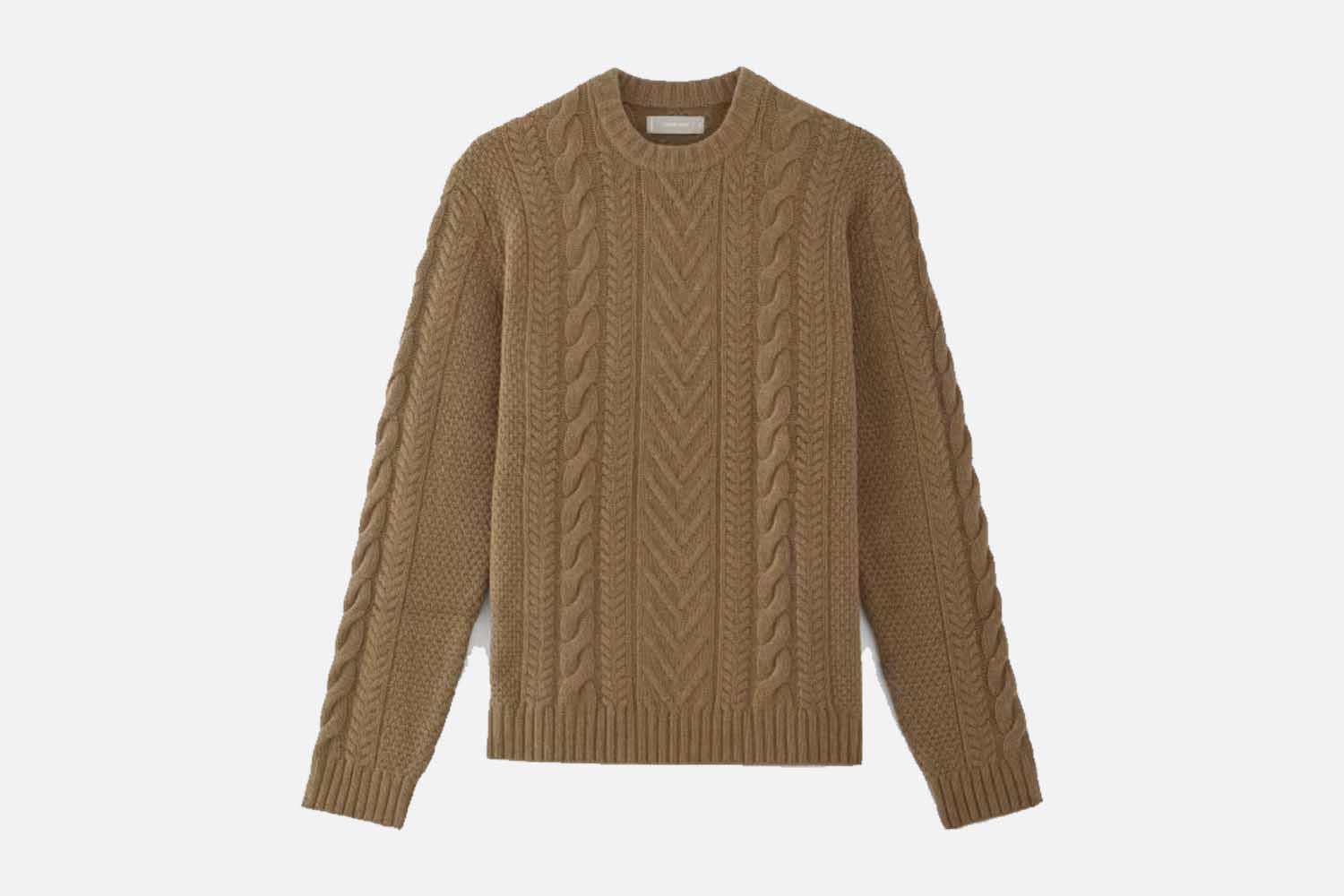 Everlane The Felted Merino Cable-Knit Crew