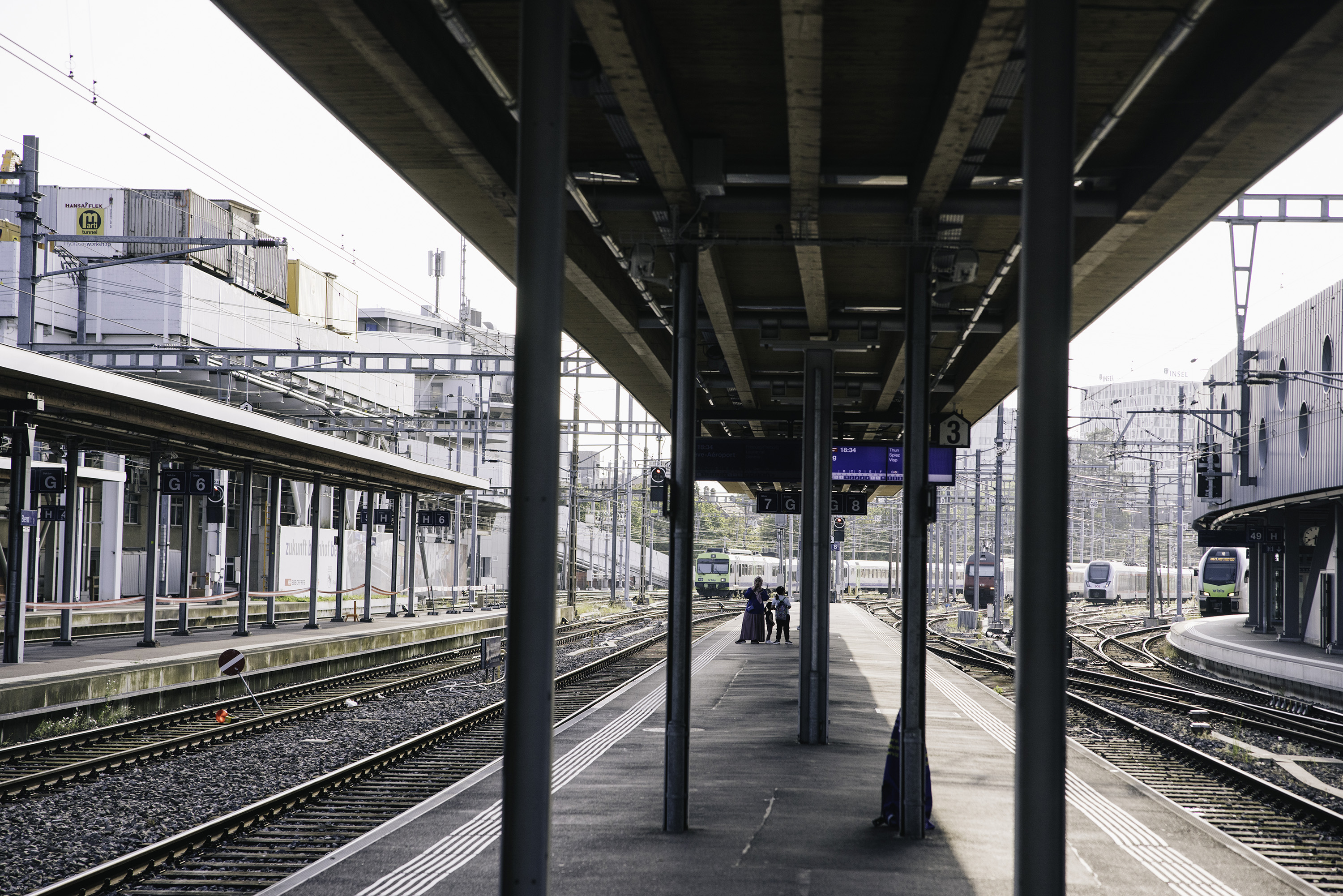 A still at a Swiss train station.