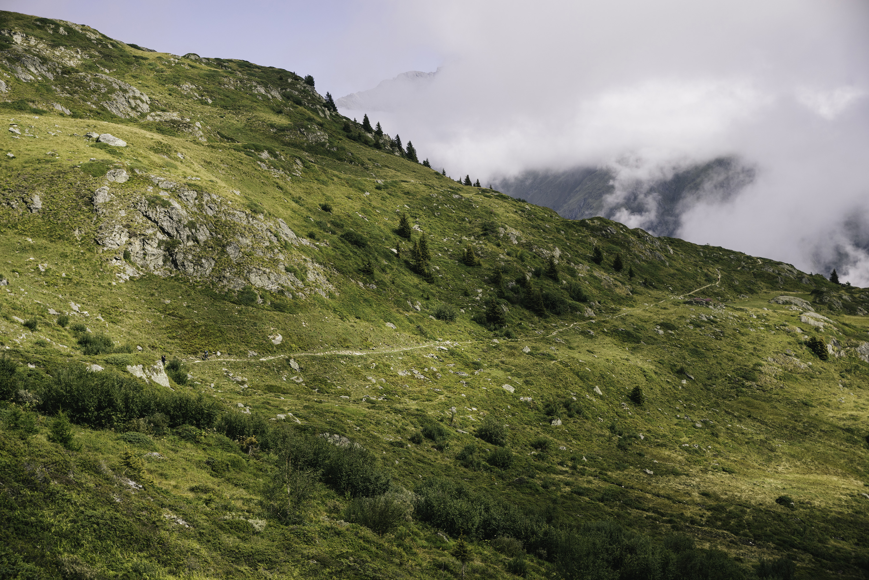 A view of the terrain in the Swiss Alps.