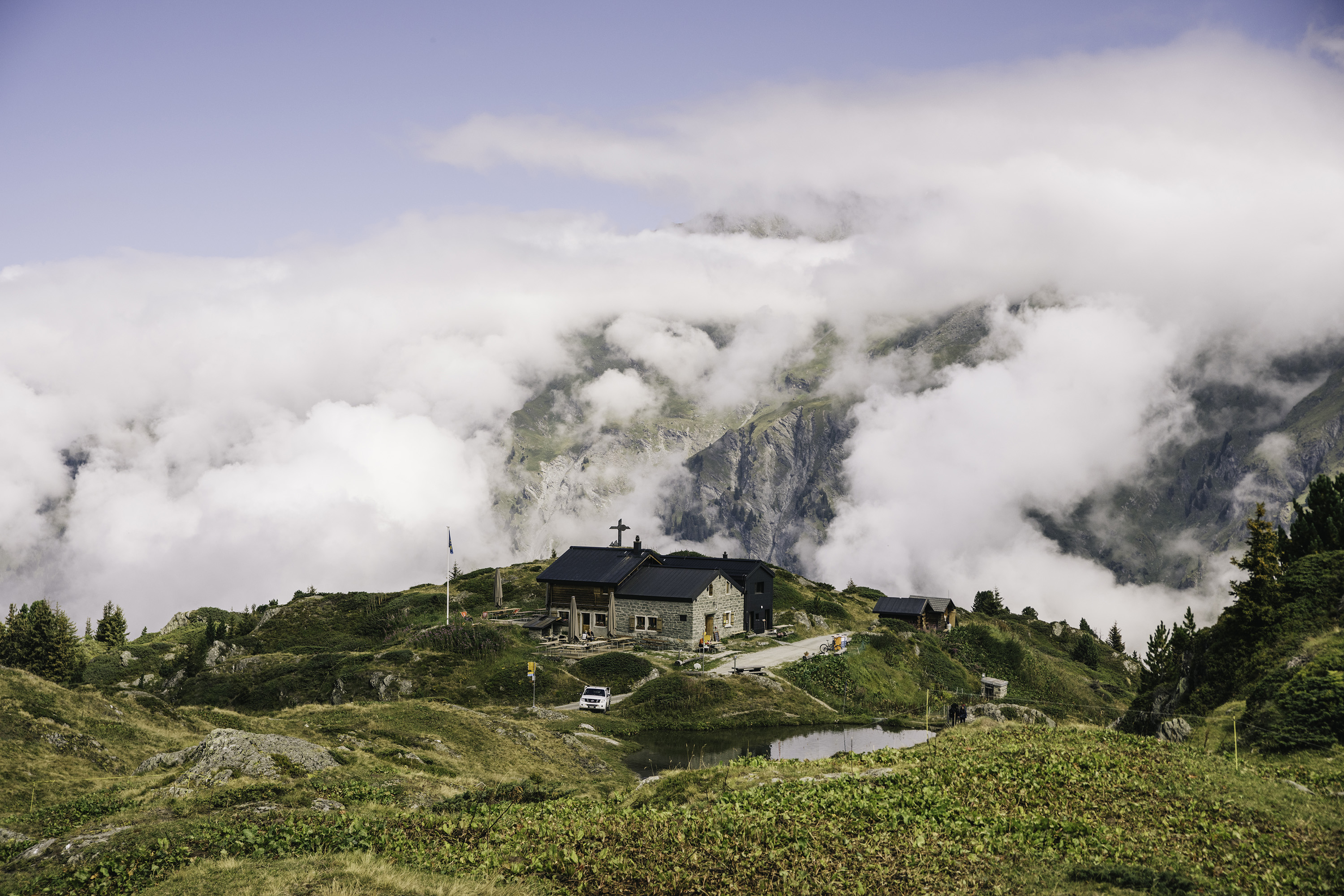 A village in the Swiss Alps