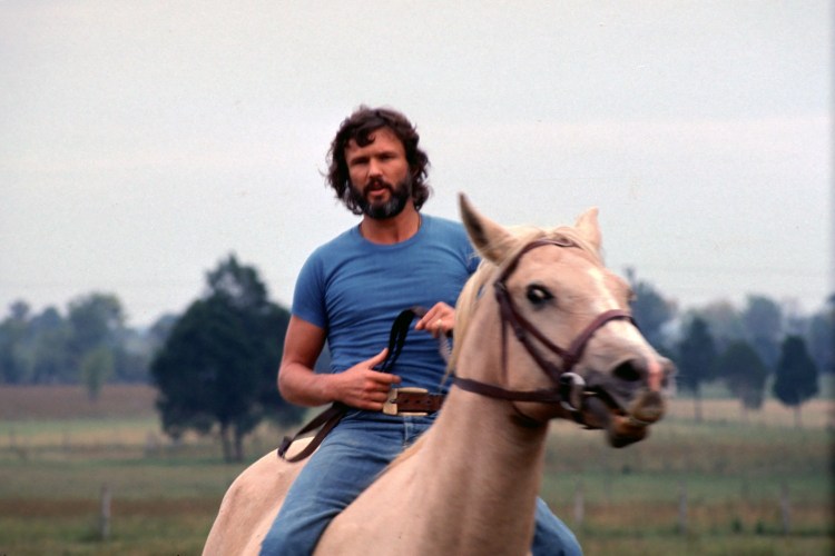 Kris Kristofferson on horseback