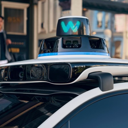 Cameras atop a Waymo self-driving vehicle