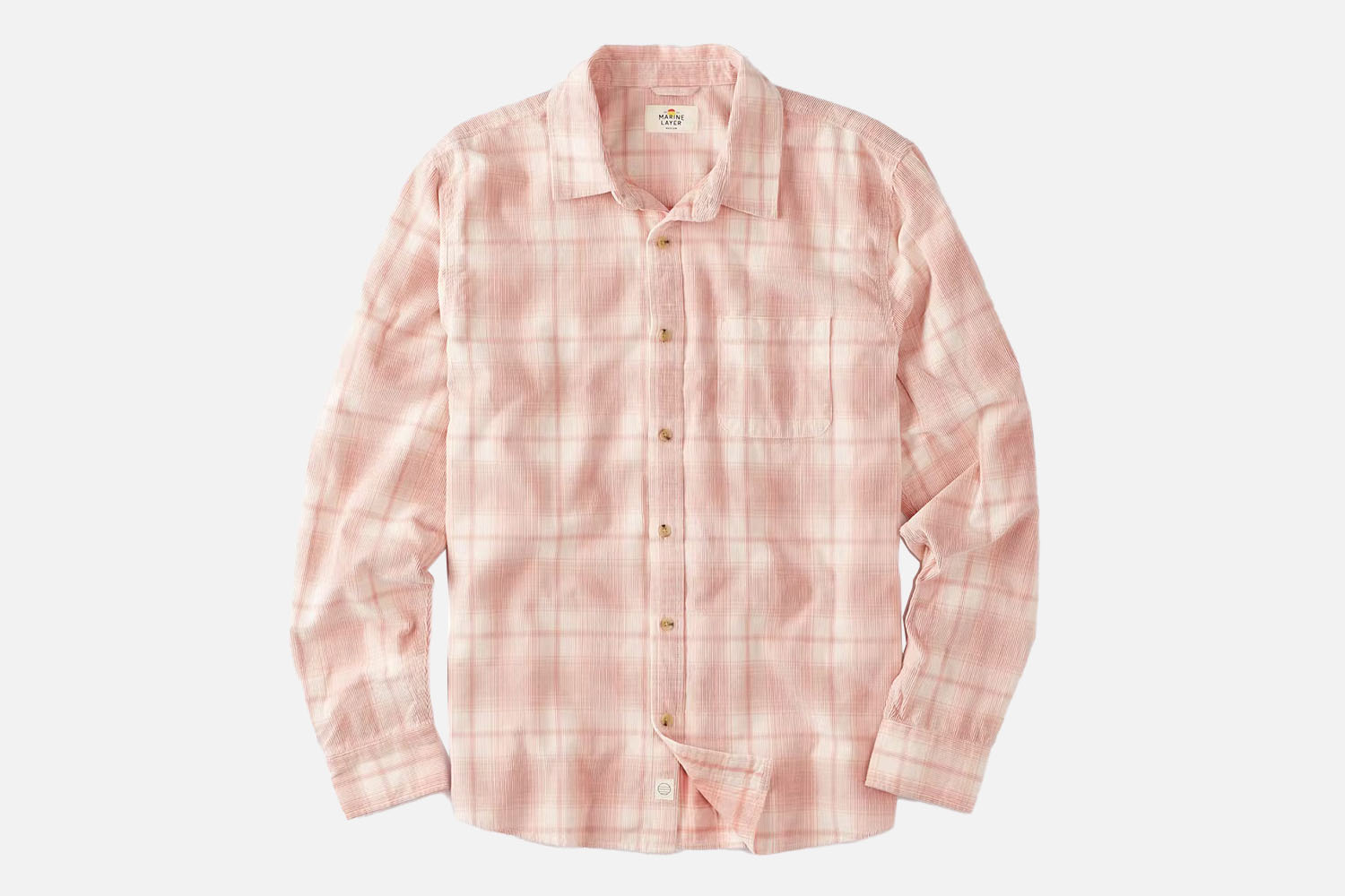 Marine Layer Lightweight Plaid Cord Shirt