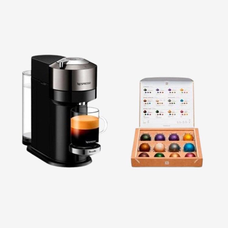 Nespresso Vertuo Next Espresso Maker with Aeroccino Milk Frother and Capsule Starter Set