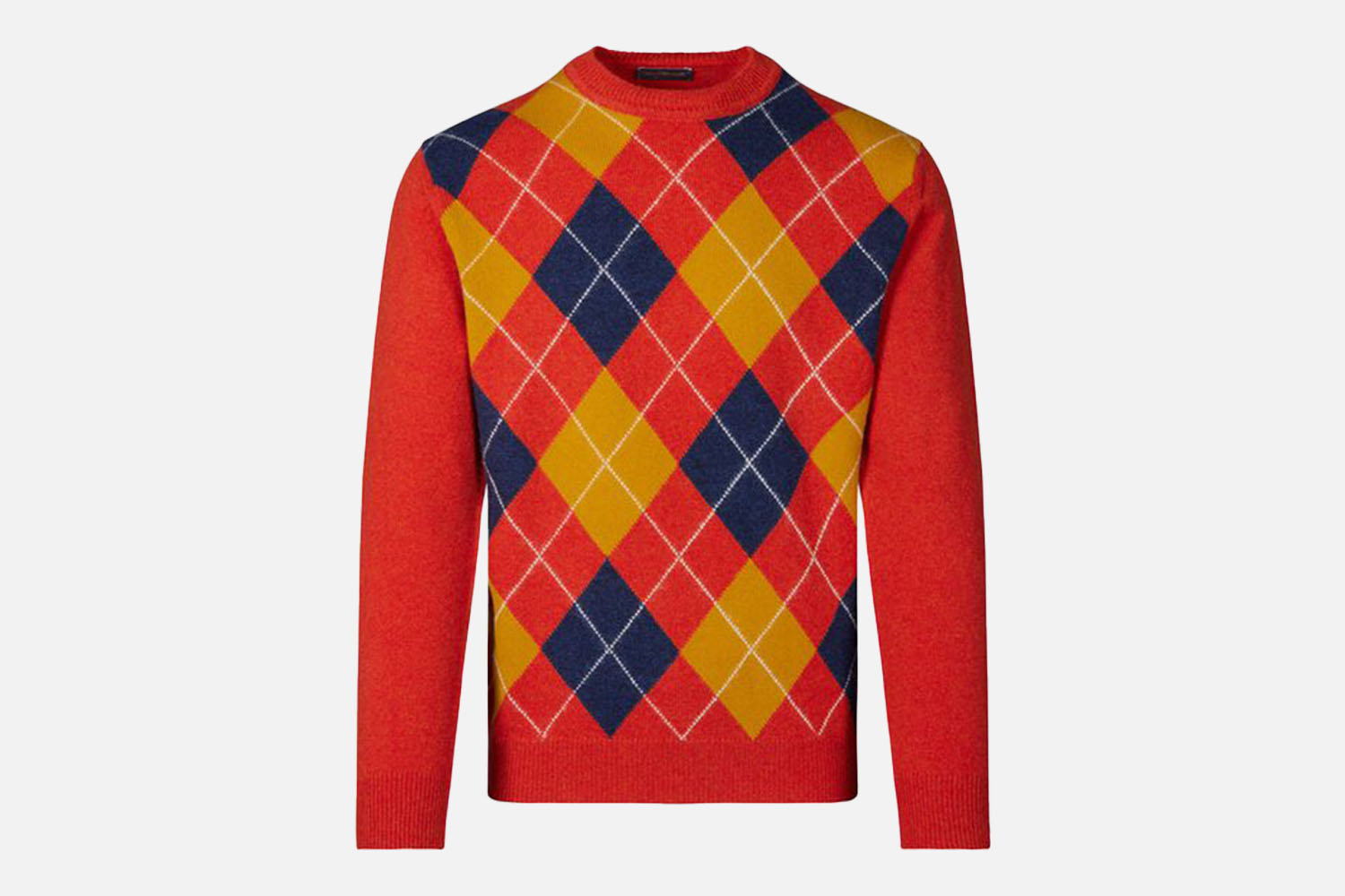 Paul Stuart Wool Argyle Crewneck Sweater