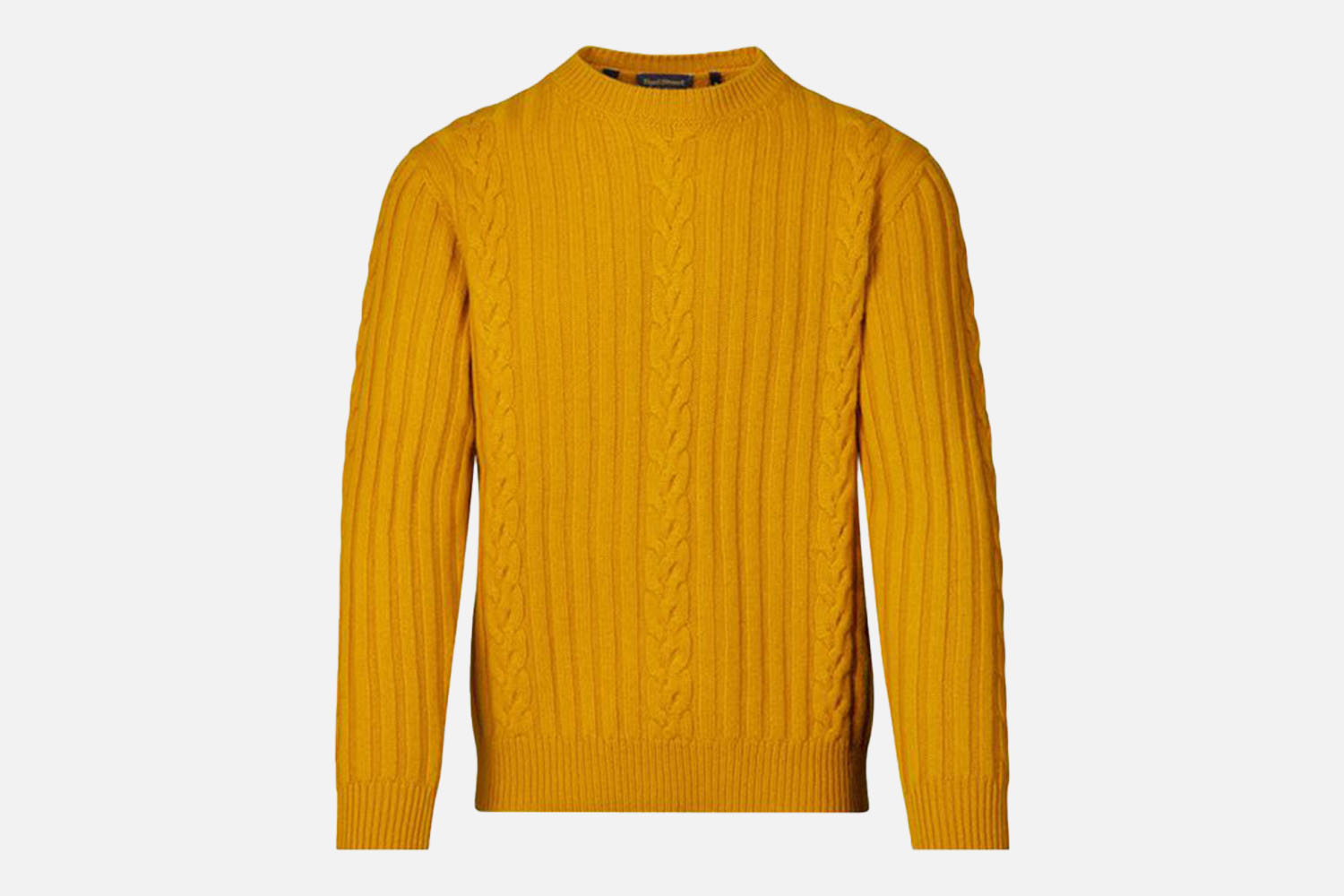 Paul Stuart Wool Cable and Rib Crewneck Sweater