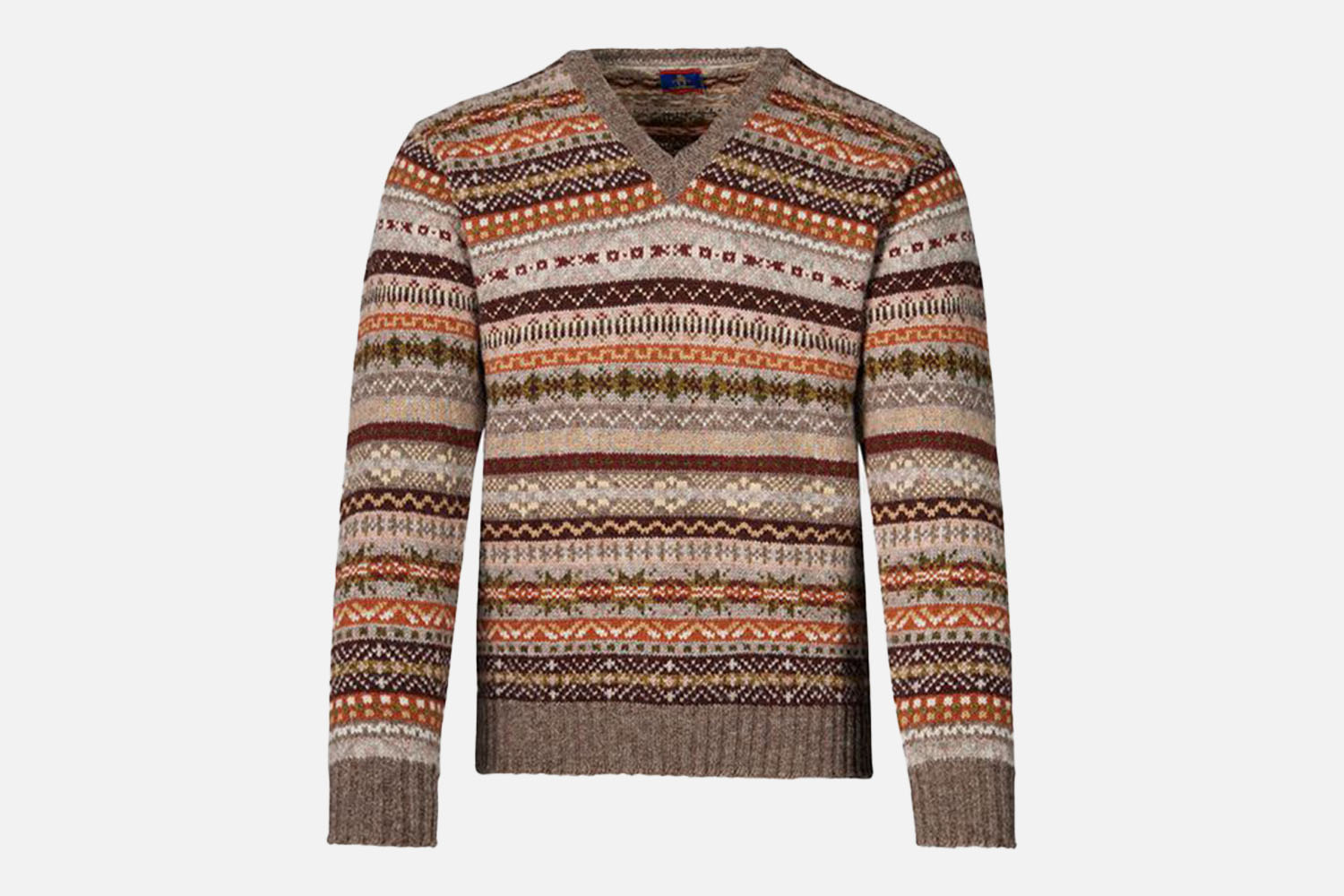 Paul Stuart Shetland Wool Fair Isle Sweater