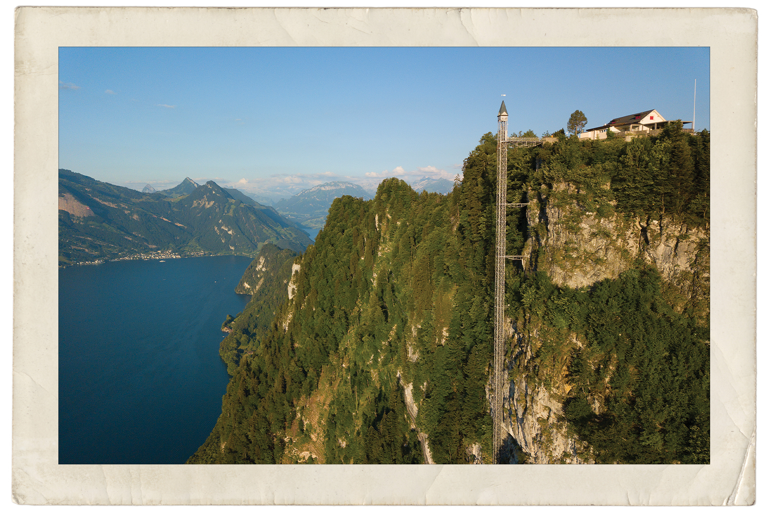 A dramatic viewpoint of the Hammetschwand Lift.